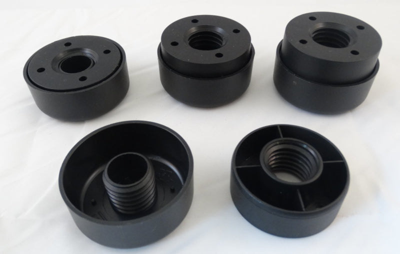 Plastic screw leg infinitely adjustable