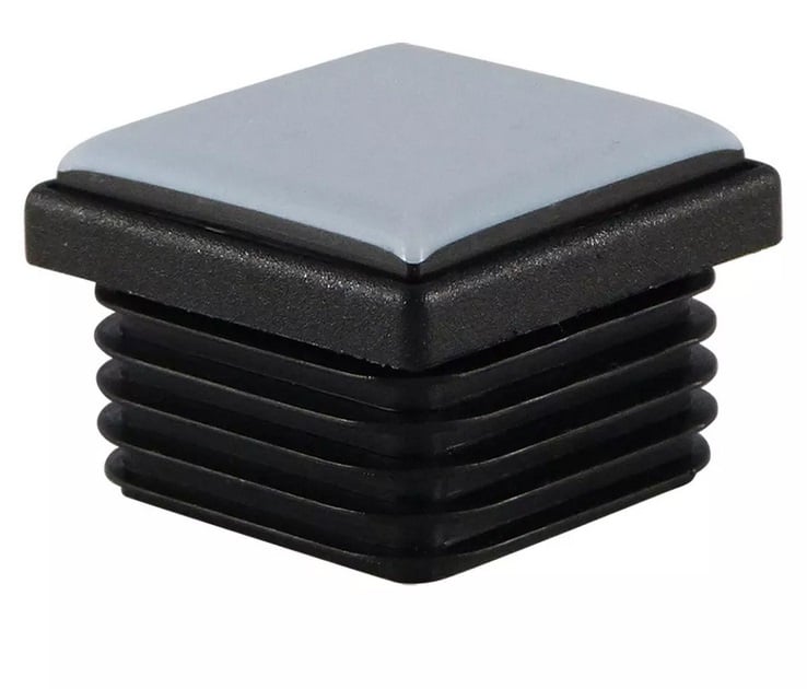 Square glide insert with PTFE (Teflon) layer 25x25mm
