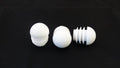 Bolkop inslagdop voor ronde buizen 22mm, wit