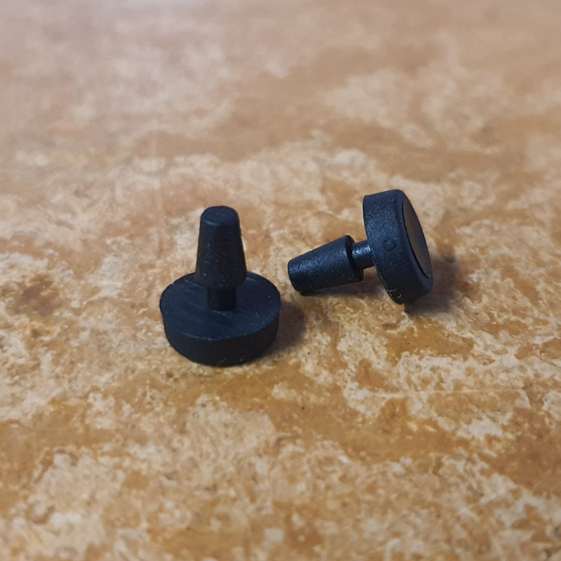 Round flat-head sled leg cap 08mm with pin black