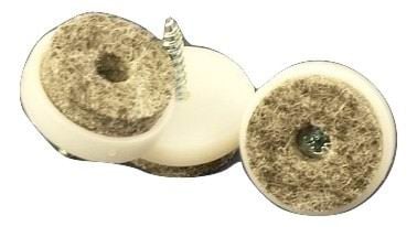 Felt glider with screw 20mm, white
