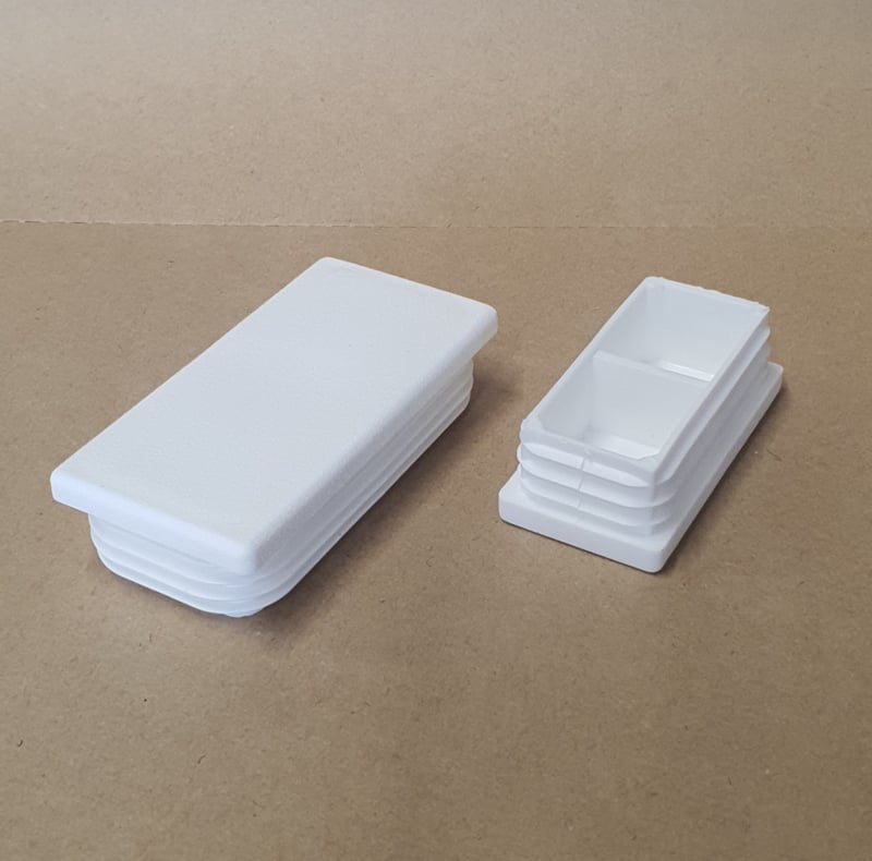 Insteekdop, platkop, rechthoekig, 100x50mm, wit RAL 9003 (Signaalwit)