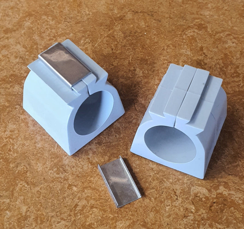 Tube frame clamp foot 22mm grey