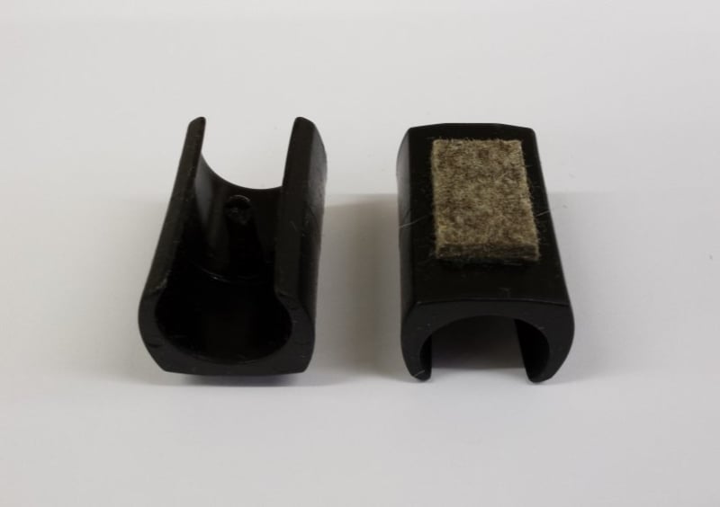 Self-clamping glider cap 22-25mm WITH FELT Black
