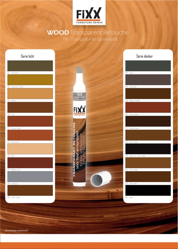 Retouching stick, Series of dark wood colors