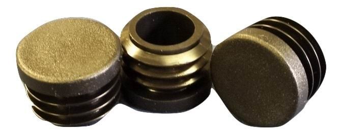 Drive-in cap, flat-head, round, 22mm, black