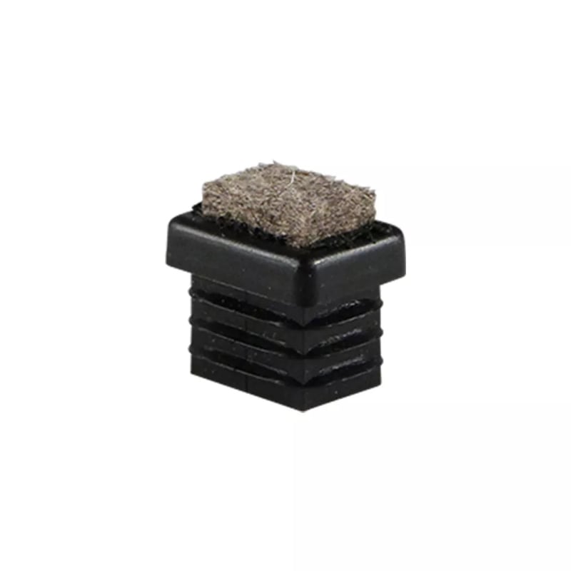 Inslagdop, rechthoek, 40x20mm met thermisch gelaste viltlaag