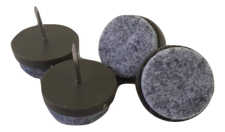 Viltglijder met nagel 28mm bruin