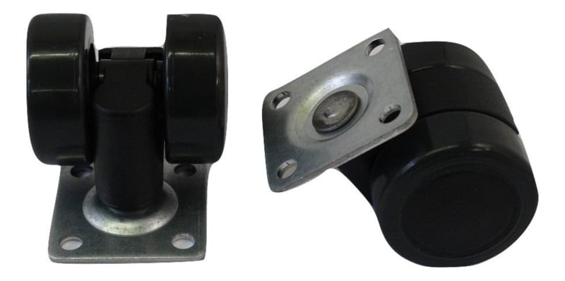 Swivel castors with screw plate 36.5x36.5mm