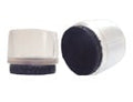 Inverted cap PVC 16mm with felt, natural-transparent/dark brown